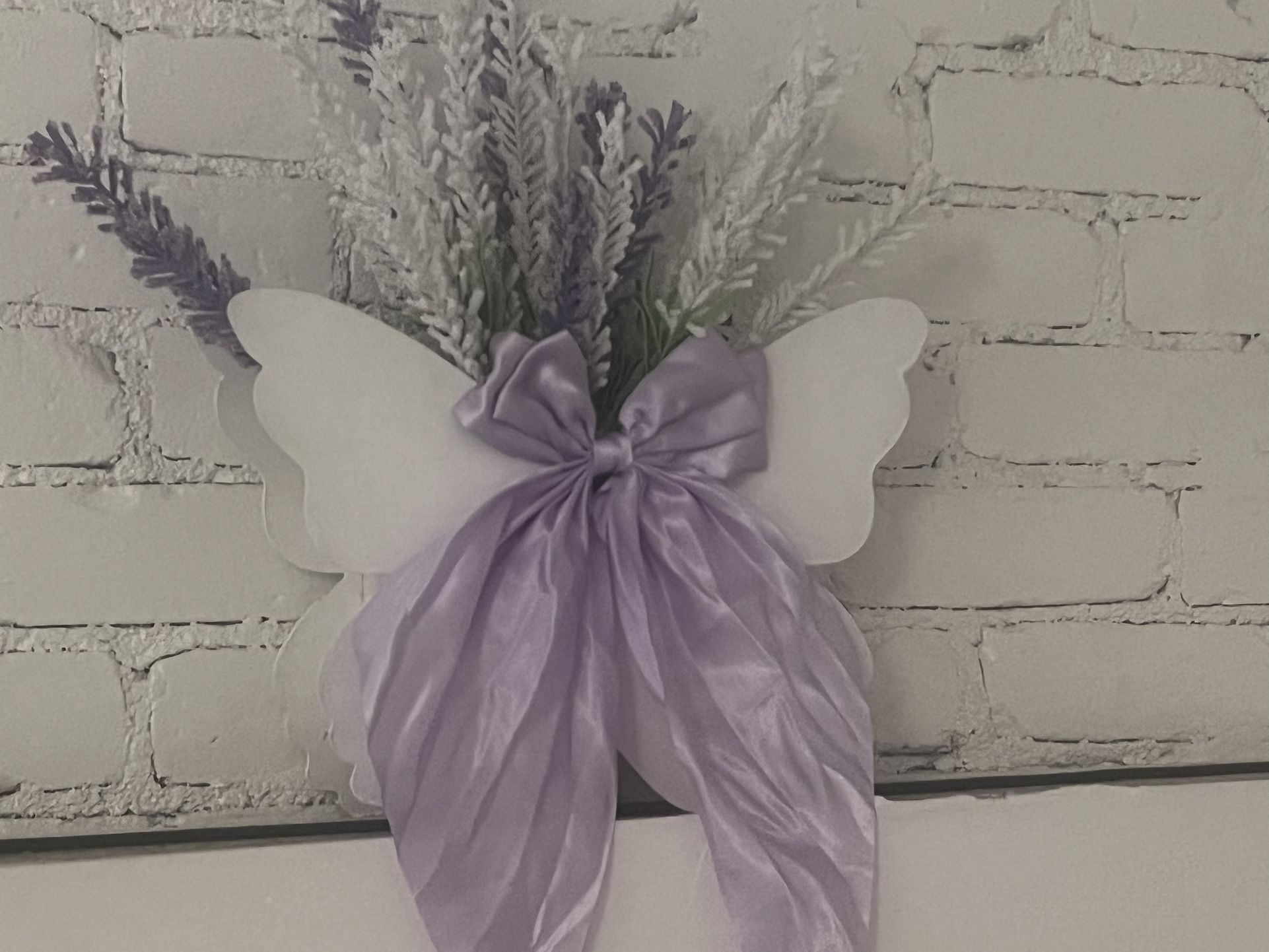 4 Butterfly Bases With Lavender Flowers