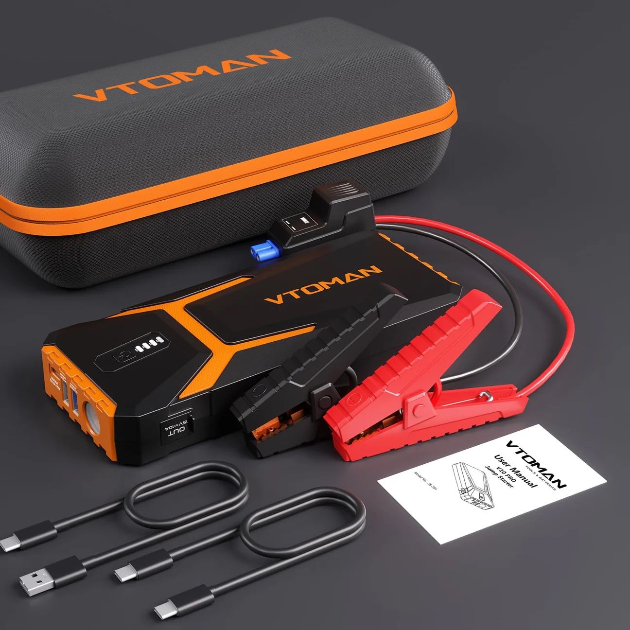 VTOMAN V10 Pro 4500A Jump Starter, Portable Battery