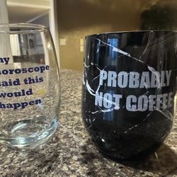 2 Cute And Funny Wine Glasses/Cup