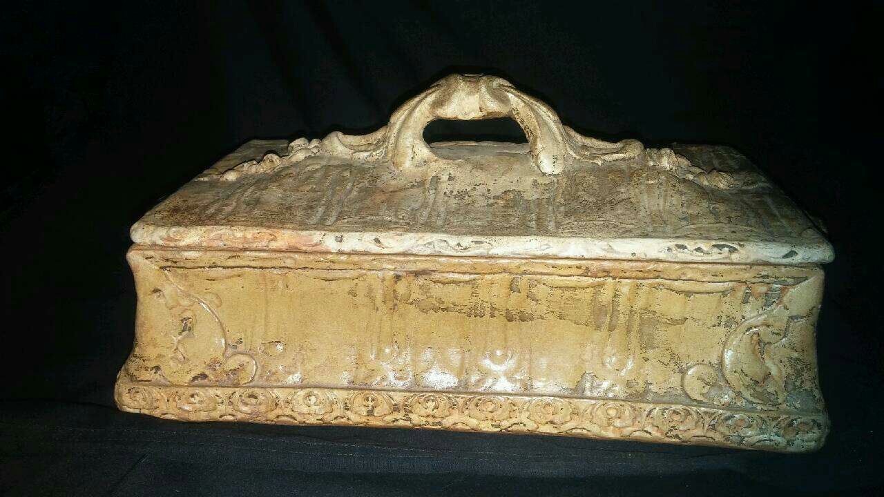 Hand made ceramic box approx. 15" x 7"