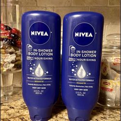 Set of 2 nivea in shower body lotion•ALMOND OIL•13.5oz•all for $10