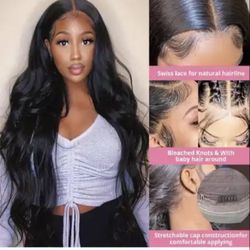 Gurvey 13x4 24 Inch Body Wave Lace Front Wigs Human Hair For Women 180% Density