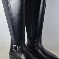 New Saint's Knee High Black Boots - Size Women's 6