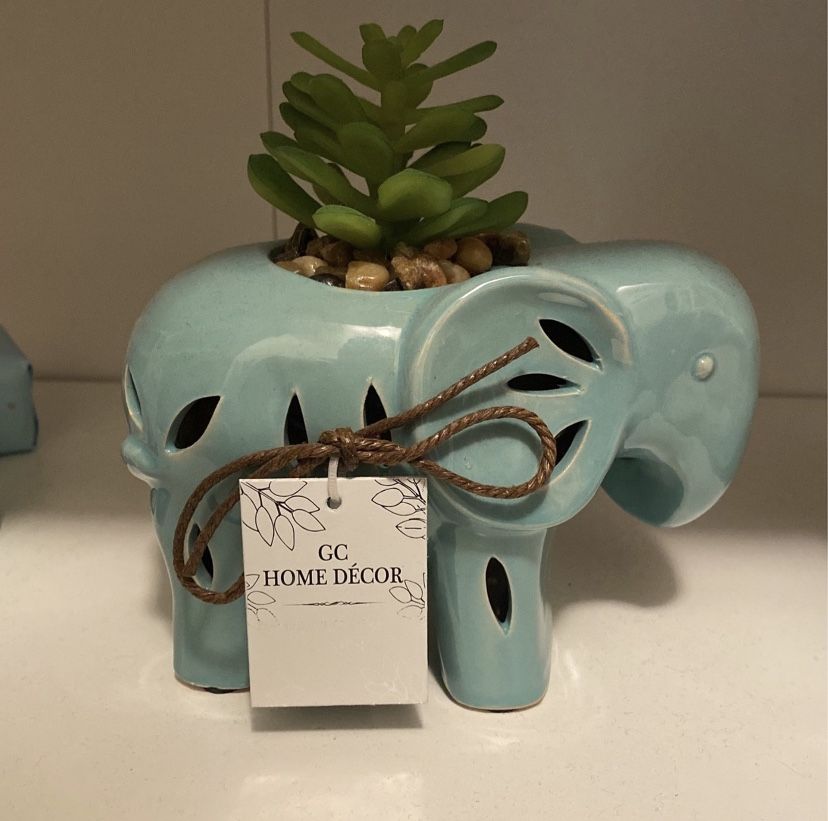 Blue Elephant Fake Plant