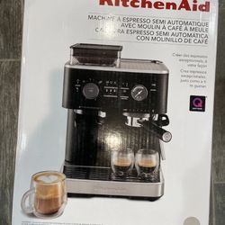 🔥Brand New KitchenAid Semi-Automatic Espresso Machine + Burr Grinder – Cast Iron Black