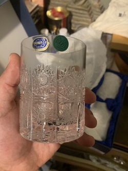 6 Bohemia Crystal Tumbler Glasses