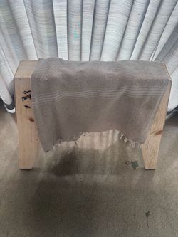 Wooden Sawhorse with Burlap Cover