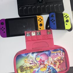 Nintendo Switch With Case And Games 