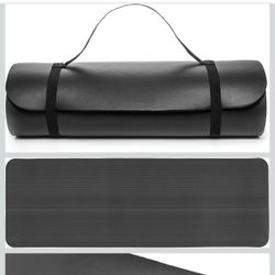 Be Fit Evolution 1/2-Extra Thick High Density Black Exercise Yoga Mat (Black)
