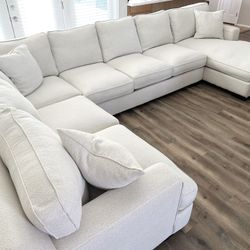 Potato Barn John Michael Designs Chaise Sectional, Revolution Performance Fabric “Natural” (Ivory)