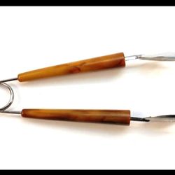 VTG Bakelite Brown Butterscotch Marbled Ice Tong Advertising Piece **READ**