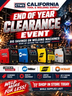 END OF YEAR CLEARANCE: Brand New Welders & Plasma Cutters | Lincoln, Miller, Hobart | Affirm Payment Plans | Victorville
