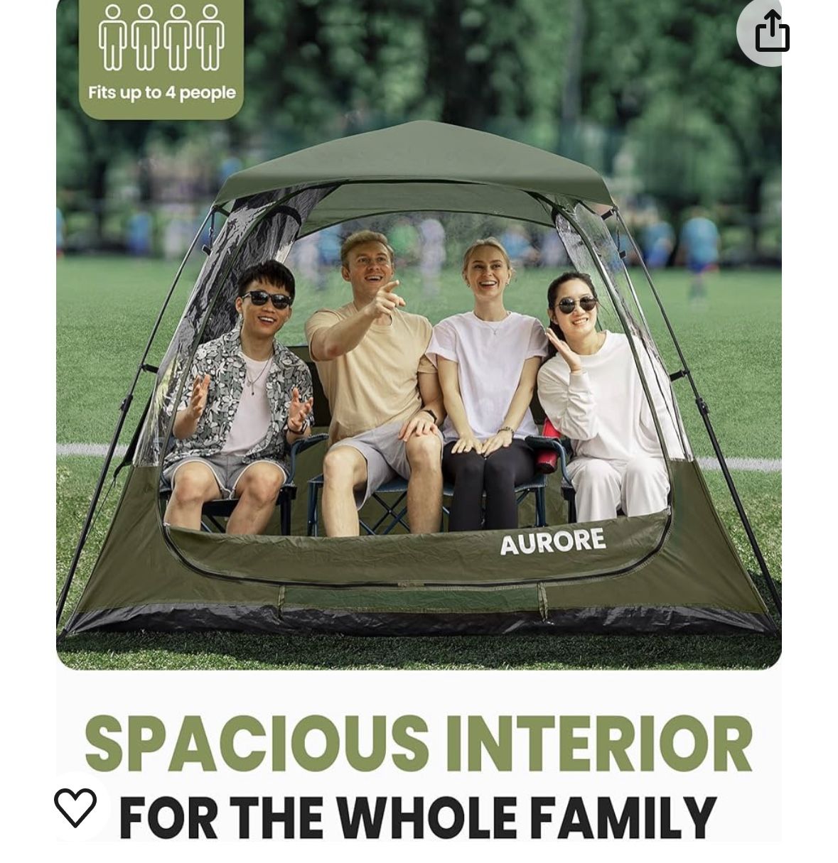 Sports Tent Pop Up Shelter, Weather Sport Tent for Up to People