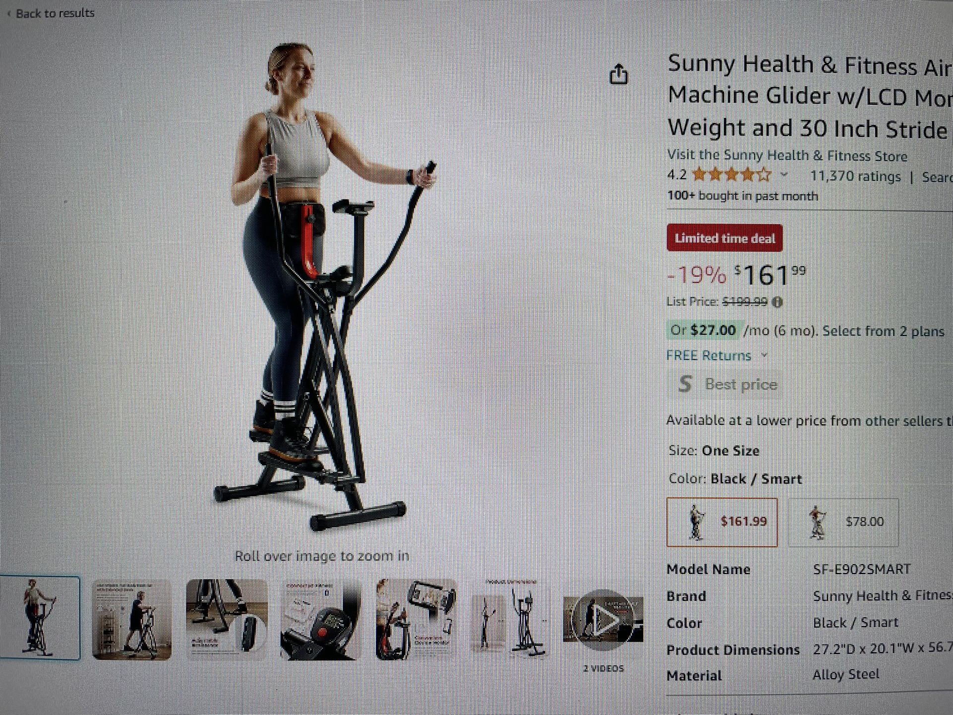 SUNNY Elliptical Air Walker Trainer Glider