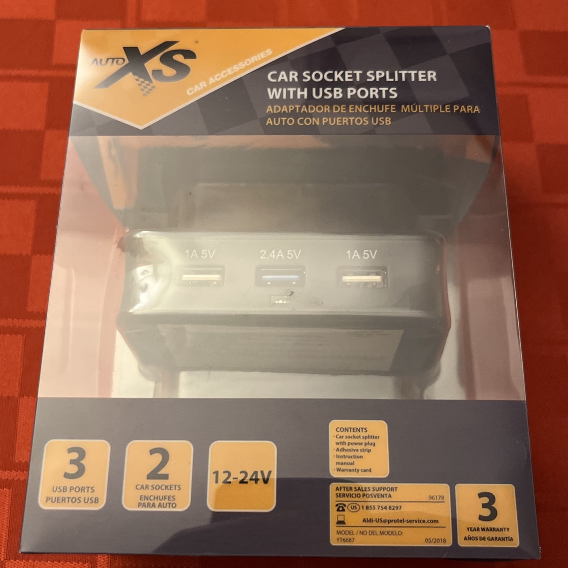 Car Socket Splitter With USB Ports