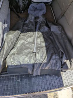 Leather Hooded Jacket