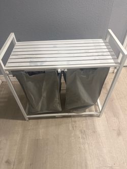White Laundry Hamper with Dual Bags