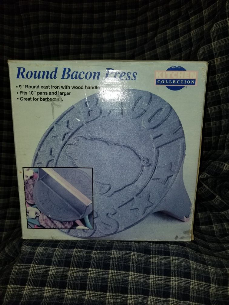 Cast iron, bacon press