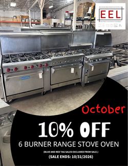 Six burner Range stove with oven