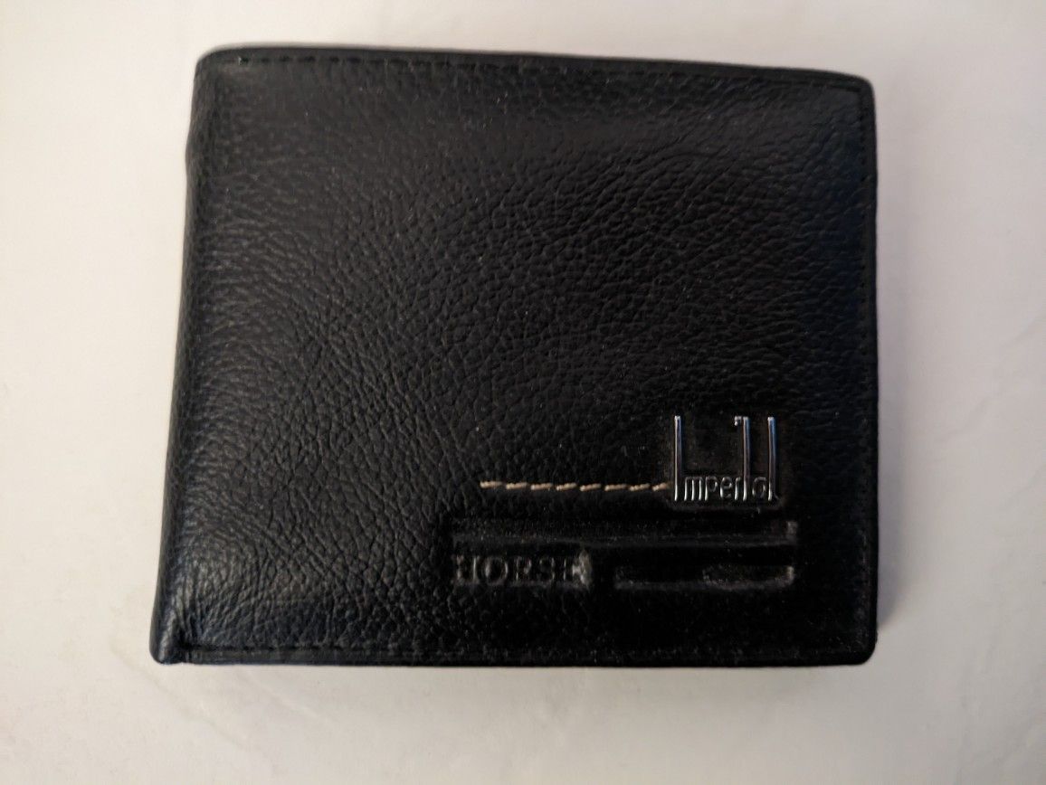 New no tags Genuine Imperial Horse Men Leather wallet, Color: Black, with zipper inside, lot of storage, light weight.Father, present, Friend.