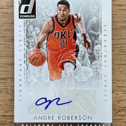 2015-16 Donruss ANDRÉ ROBERSON Signature Series #SS-AR AUTO Thunder CLEAN!