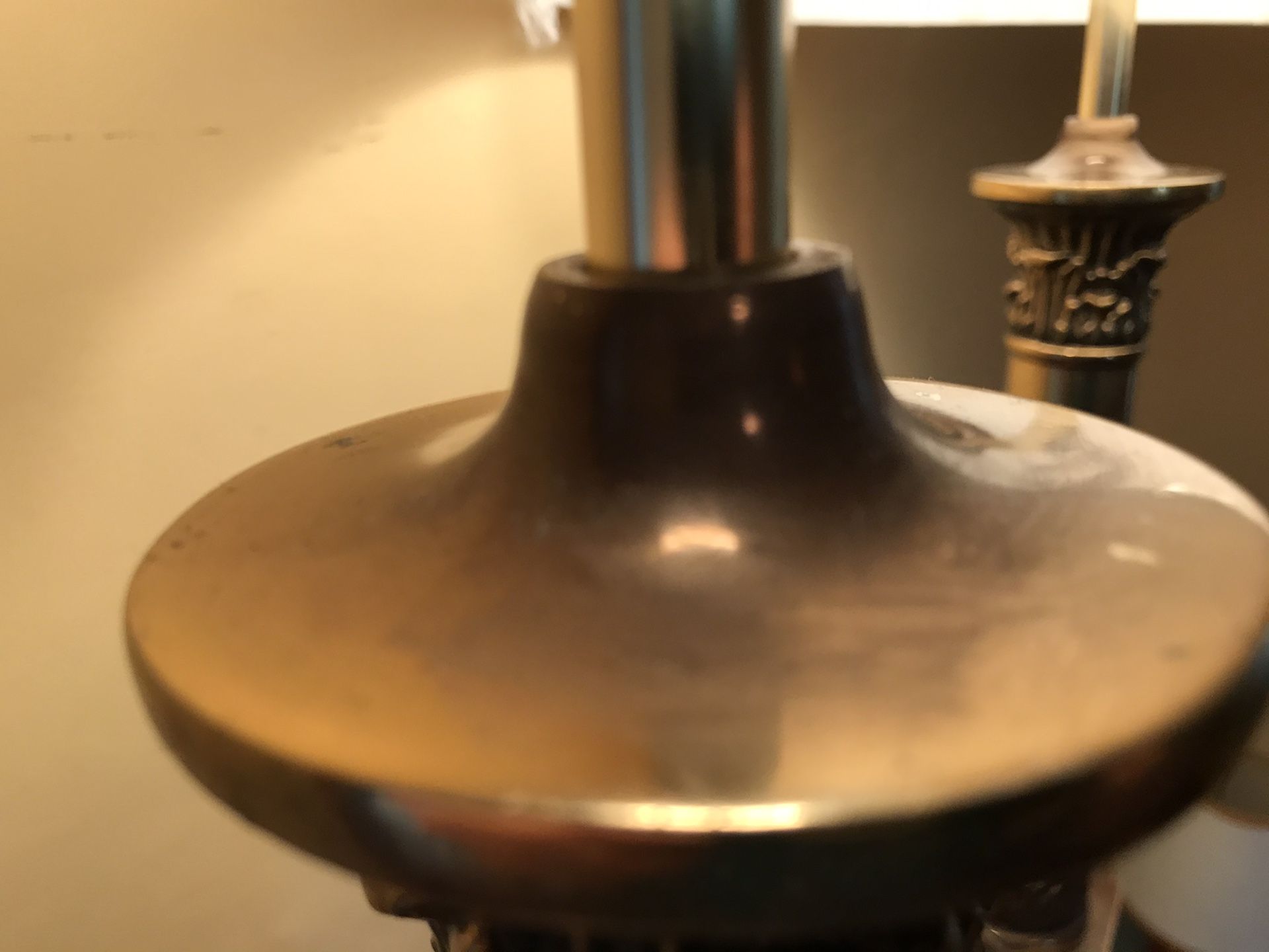 Pair of Vintage Brass and Marble Table Lamps