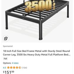 Full Size 18 " High Metal Bed Frame