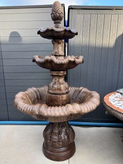 Concrete Water Fountain 5'10" Tall - Stained and Sealed