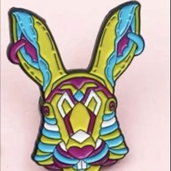 New - Enamel Rabbit Animal Art Pin Easter Stuffer- Brooch Lapel Pin Pinback Hat Jacket