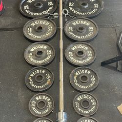 Olympic Weight Set (292.5LB Total Bar And Plates)