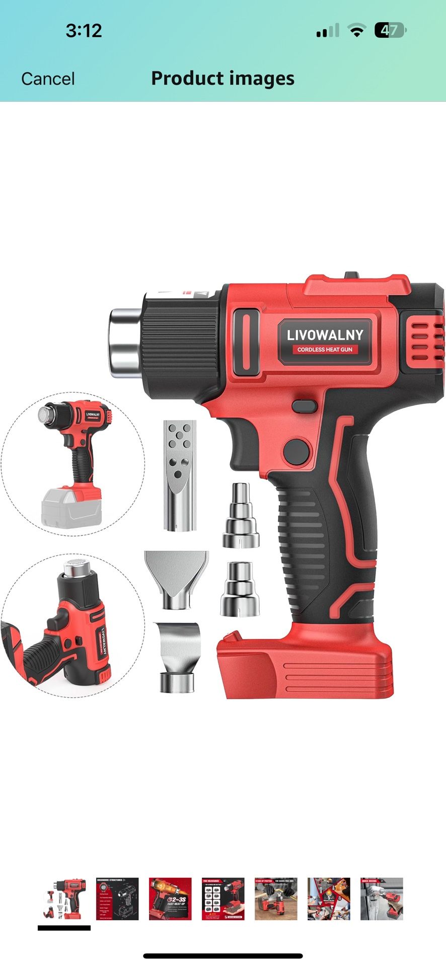Cordless Heat Gun for Milwaukee 18V Battery