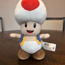 Nintendo Super Mario Toad Plush Toy 6-inches Used