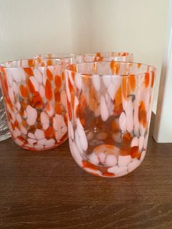 Colored Drinking Glasses Set of 4