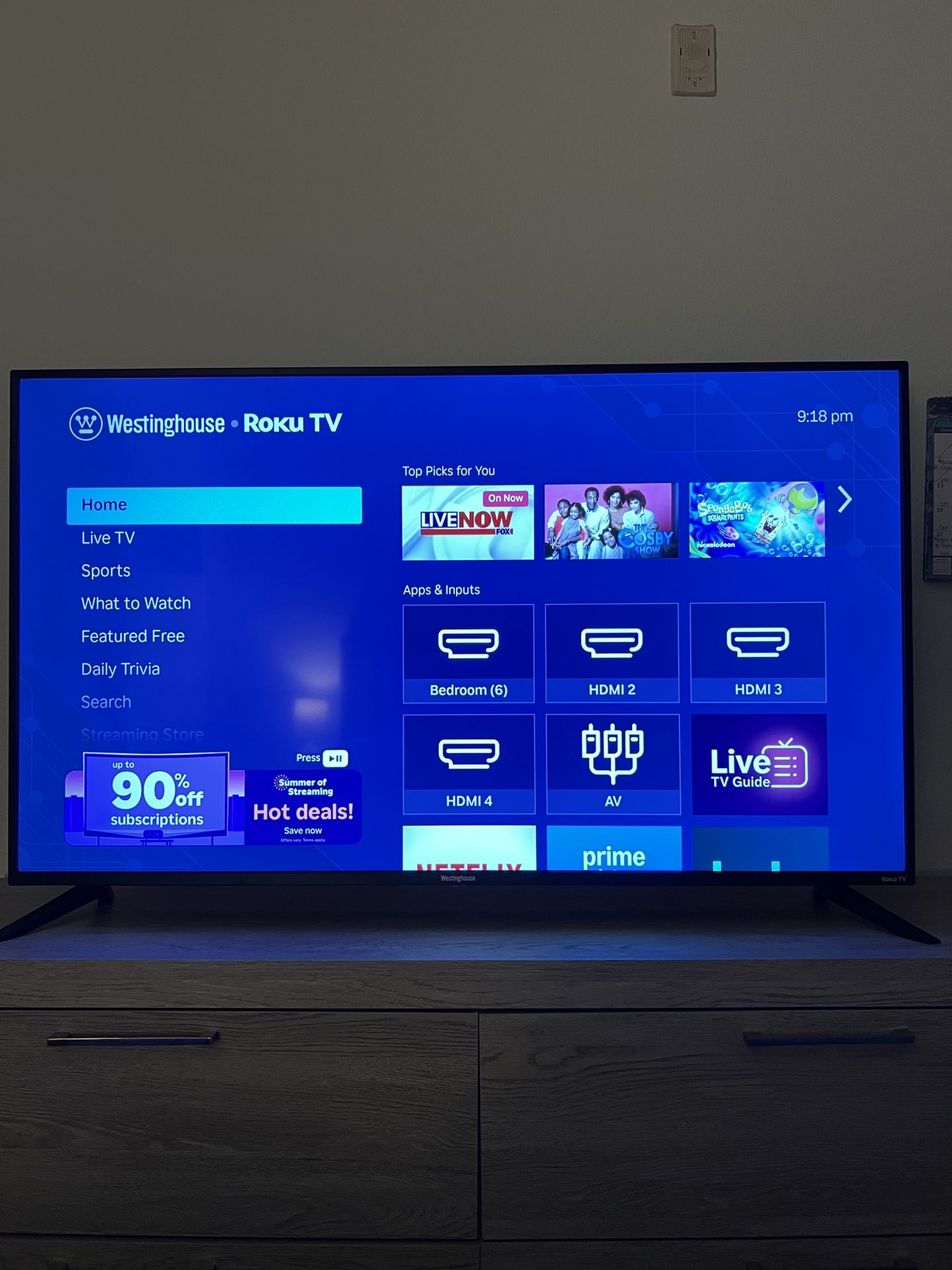 Westinghouse 50" 4K Ultra HD Smart Roku TV with HDR