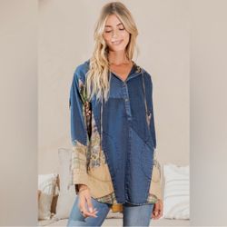Young Threads Boho patchwork hoodie