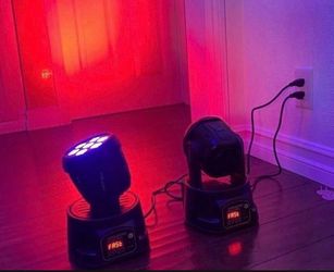 For Sale new Pair of Compact Mini Moving Head DJ Stage Lights – RGBW Wash & Dynamic Beam Effects Transform any room into a professional event space wi