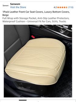 Sanwom Beige Leather Front Car Seat Cover