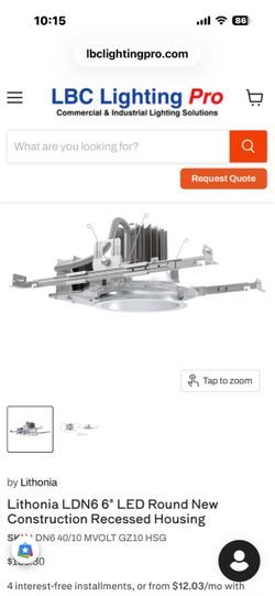 Lithonia LDN6 6" LED Recessed Housing