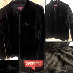 SUPREME Velour Track Zip Up Black Velvet Jacket -Size M-in the 77064 Zipcode