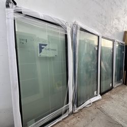 Black Aluminum Picture Glass Windows 36x71