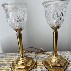 Brass Cut Crystal Lamps