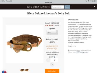 Working leinman belt with attachments