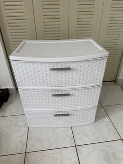 Sterilite 3-Drawer Plastic Weave Storage Cart