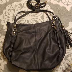 Black Gussaci Leather Hobo Bag