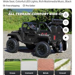 Black ,2 Seater Electric Ride On Truck With Remote Control