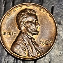 1966 Penny Error No Mark