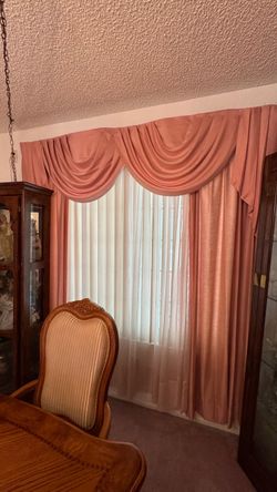 Rose Swag Valance Curtain Set