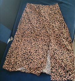 Leopard Print long Skirt with Slit from shien