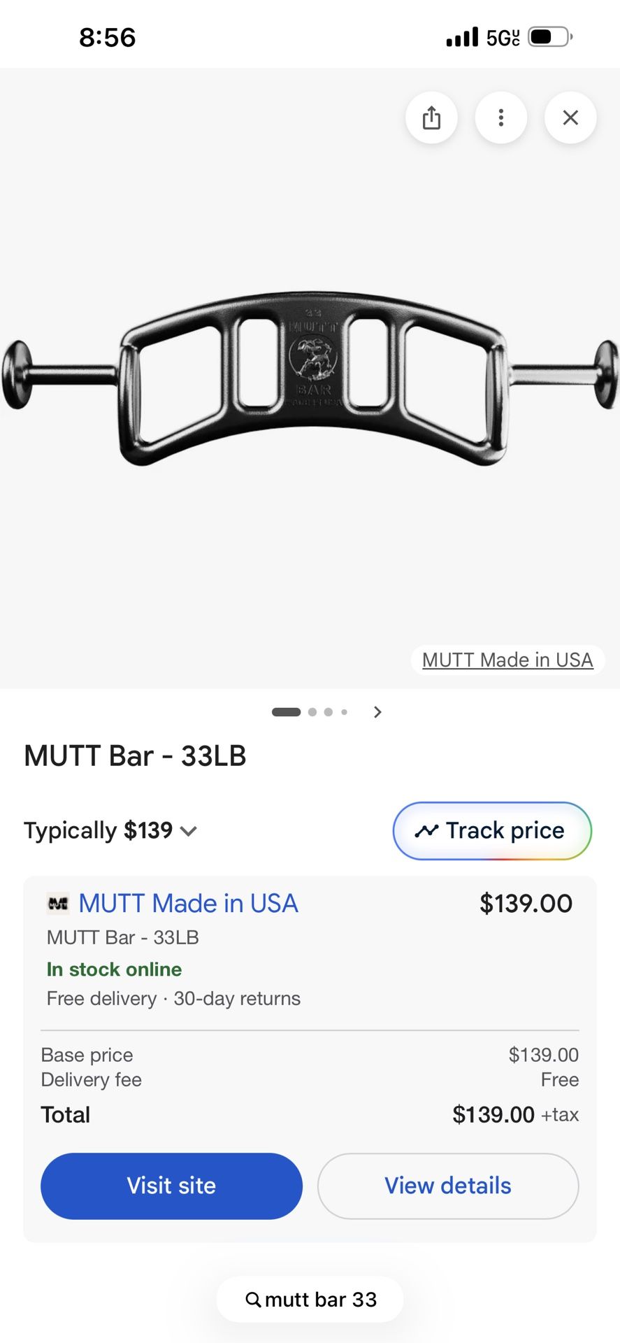 Rogue Mutt Bar 33 LBS