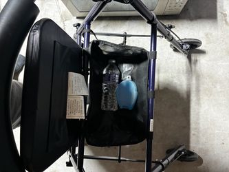 Blue Folding Rollator Walker with Seat and Bag